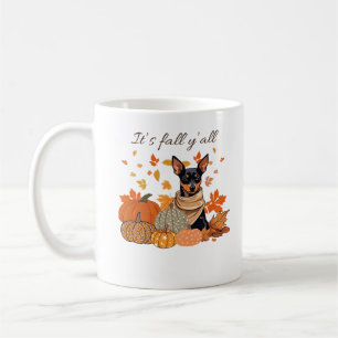 It’s Fall Y’all - Miniature Pinscher With Pumpkins Coffee Mug