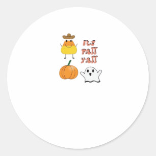 It’s Fall Y’all Minimal Clean Classic Round Sticker