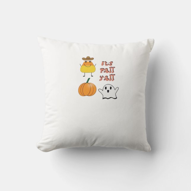 It’s Fall Y’all Minimal Clean Throw Pillow (Front)
