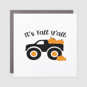 It’s Fall Y’all Monster With Pumpkins Graphic Desi Car Magnet