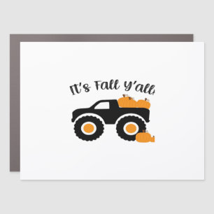It’s Fall Y’all Monster With Pumpkins Graphic Desi Car Magnet