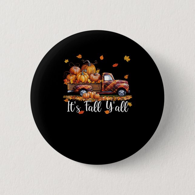 It’s Fall Y’all Pumpkin Autumn Tree Hello Fall Min Button (Front)