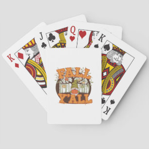 It’s Fall Y’all Pumpkin Gnome Autumn Funny Casual Poker Cards