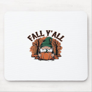 It’s Fall Y’all Pumpkin Gnome Autumn Retro Classic Mouse Pad