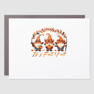 It’s Fall Y’all Pumpkin Gnome Autumn Tree Funny Fa Car Magnet