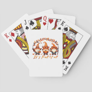 It’s Fall Y’all Pumpkin Gnome Autumn Tree Funny Fa Poker Cards