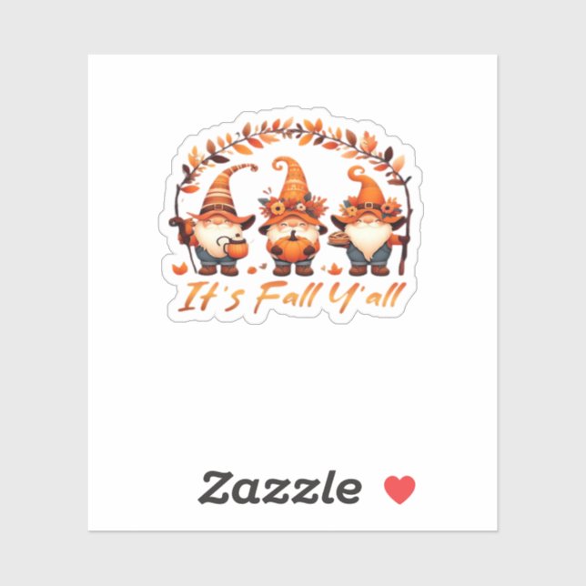 It’s Fall Y’all Pumpkin Gnome Autumn Tree Funny Fa Sticker (Sheet)