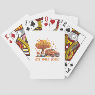 It’s Fall Y’all Pumpkin Gnome Autumn Tree Pumpkin Poker Cards