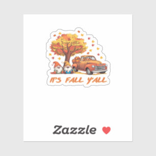 It’s Fall Y’all Pumpkin Gnome Autumn Tree Pumpkin Sticker