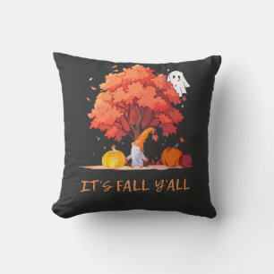 It’s Fall Y’all Pumpkin Gnome Autumn Tree Throw Pillow