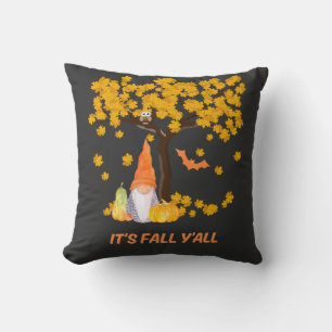 It’s Fall Y’all Pumpkin Gnome Autumn Tree Throw Pillow