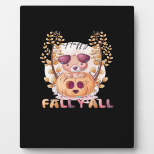 It’s Fall Y’all Pumpkin Halloween Cat Autumn Plaque