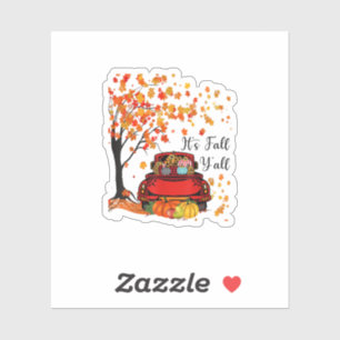 It’s Fall Y’all Pumpkin Leopard Fall Season Autumn Sticker