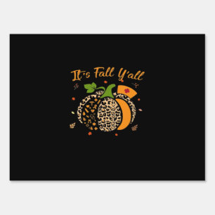 It’s Fall Y’all Pumpkin Leopard Nurse Halloween  Sign