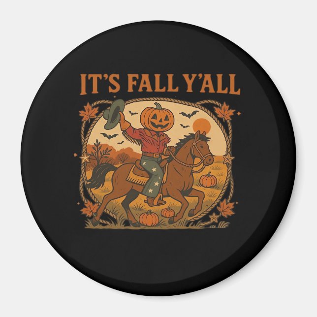 It’s Fall Y’all Pumpkin Minimal Clean Look Magnet (Front)