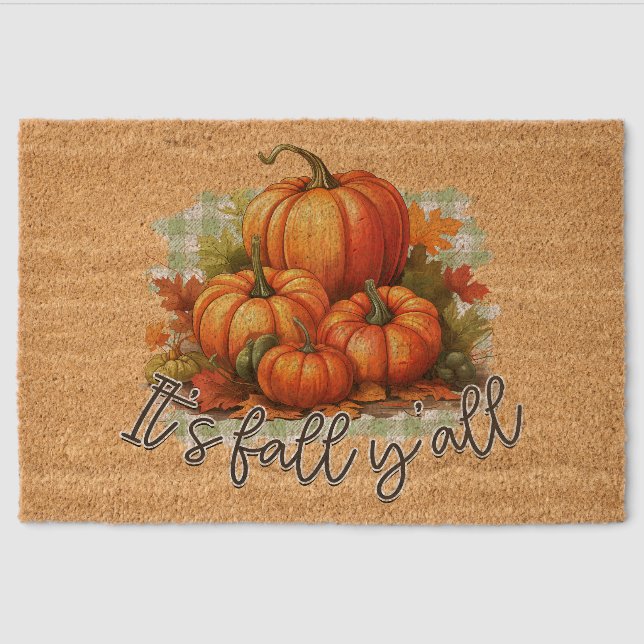 It’s Fall Y’all: Pumpkin Parade Fiber Doormat (Front)