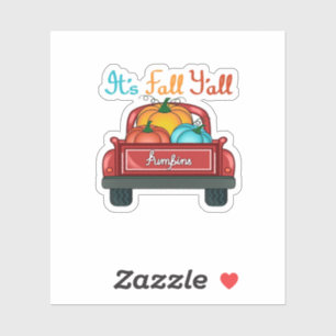 It’s Fall Y’all Pumpkin Red Sticker