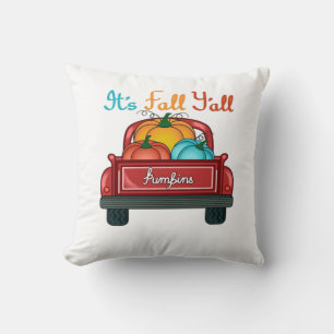 It’s Fall Y’all Pumpkin Red Throw Pillow