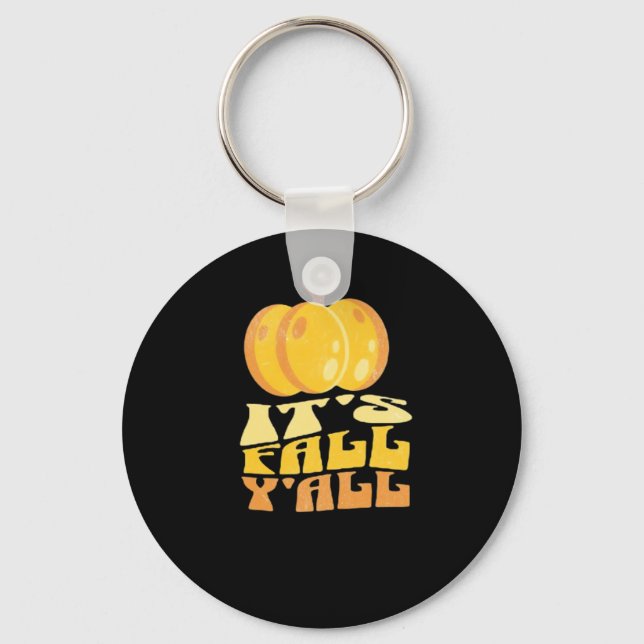 It’s Fall Y’all Pumpkin Retro Classic Keychain (Front)