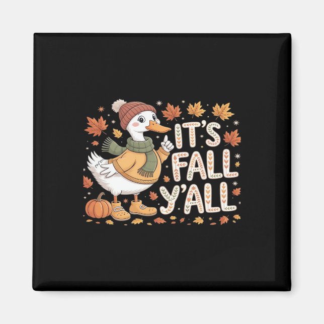It’s Fall Y’all Pumpkin Retro Classic Look Magnet (Front)