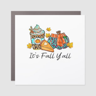 It’s Fall Y’all Pumpkin Spice Leopard Pumpkin Pie Car Magnet