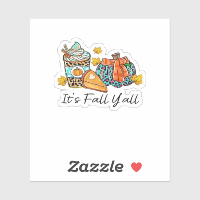 It’s Fall Y’all Pumpkin Spice Leopard Pumpkin Pie  Sticker (Sheet)