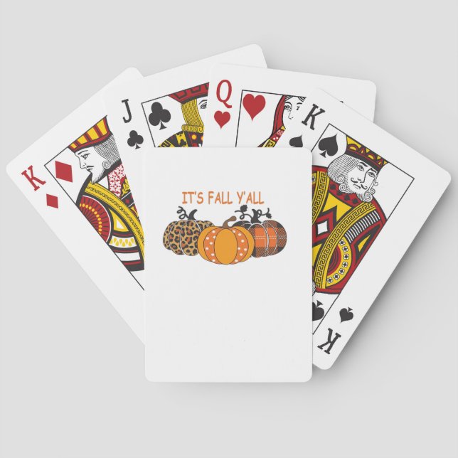 It’s Fall Y’all Pumpkin Thanksgiving Poker Cards (Back)