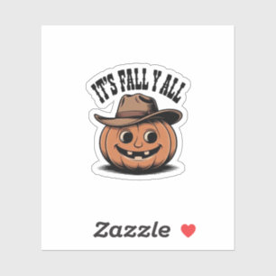 It’s Fall Y’all Pumpkin Trendy Graphic Sticker