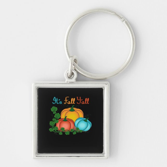 It’s Fall Y’all Pumpkins Retro Graphic Keychain (Front)