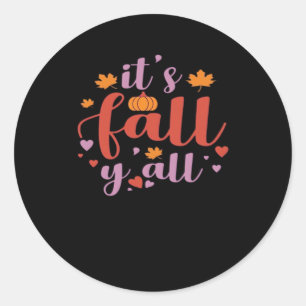 It’s Fall Y’all Retro Classic Classic Round Sticker