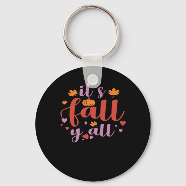 It’s Fall Y’all Retro Classic Keychain (Front)