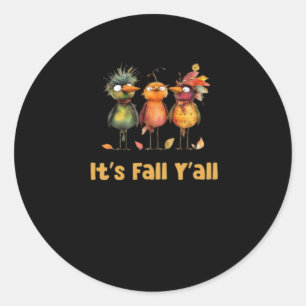 It’s Fall Y’all Rustic Minimal Clean Classic Round Sticker