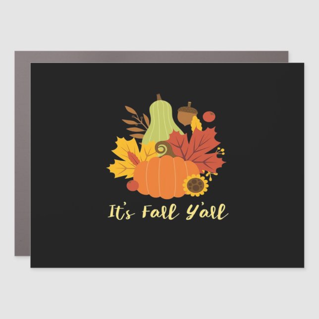 It’s Fall Y’all Trendy Aesthetic Style Car Magnet (Front)