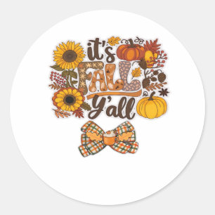 It’s Fall Y’all Vintage Style Classic Round Sticker
