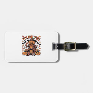 It’s Fall Y’all Western Cowboy Pumpkin Halloween Luggage Tag