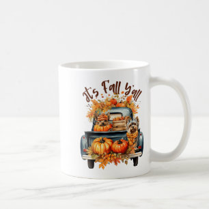 It’s Fall Y’all Yorkie Dogs Pumpkins Truck Autumn  Coffee Mug