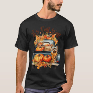 It’s Fall Y’all Yorkie Dogs Pumpkins Truck Autumn T-Shirt