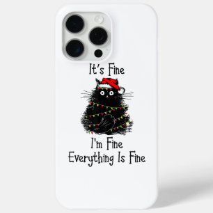 It’s Fine Everything is Fine Christmas Light Black iPhone 15 Pro Max Case