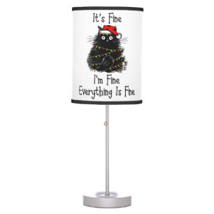 It’s Fine Everything is Fine Christmas Light Black Table Lamp