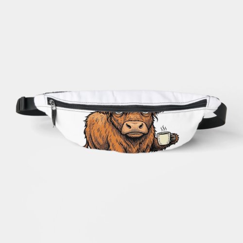 It’s Fine Highland Cow Coffee Vintage Engraving T- Fanny Pack