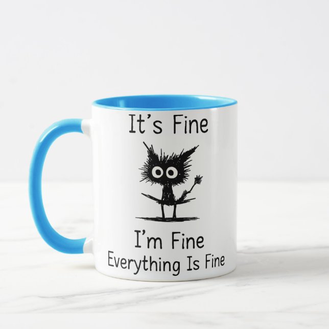 It’s Fine Mug – Funny Chaos Creature with Fork (Left)