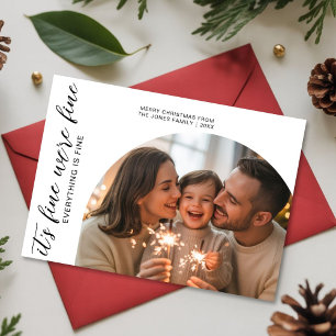 It’s Fine We’re Fine Everything Is Fine Funny Fami Holiday Card