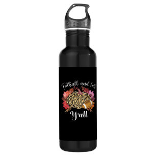 It’s Football And Fall Y’all Pumpkin Leopard Autum Stainless Steel Water Bottle