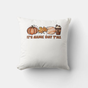 It’s Game Day Y’all, Fall Baseball Throw Pillow