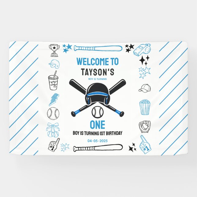 It’s Game Time Baseball 1st Birthday – Fun Kids  Banner (Horizontal)