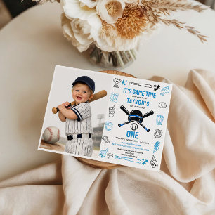 It’s Game Time Baseball 1st Birthday – Fun Sports  Invitation