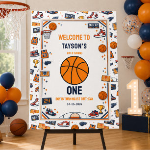 It’s Game Time Basketball 1st Birthday Rookie Year Foam Board
