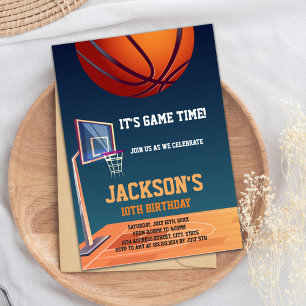 It’s Game Time Basketball Birthday Invitation