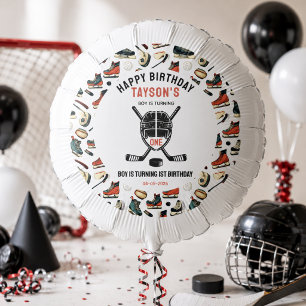 It’s Game Time Hockey 1st Birthday Party Balloon