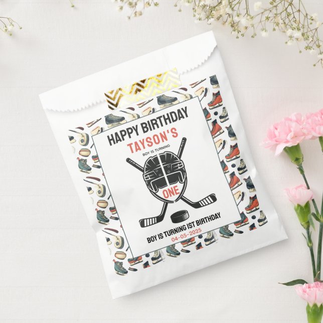 It’s Game Time Hockey 1st Birthday Party Favor Bag (Sealed)